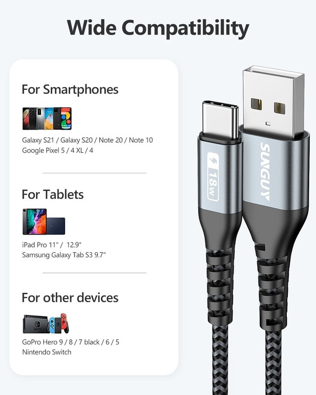 10-Pack USB to USB C Cable 1.5FT, USB A to USB C Cable 3A Type C Charger Fast... gallery