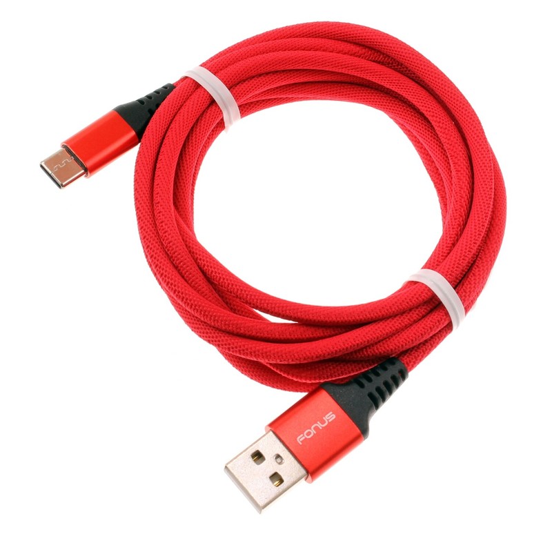 For Samsung Galaxy A54 5G/A53 5G/A52 5G – Type-C Red 6ft USB-C Cable Charger