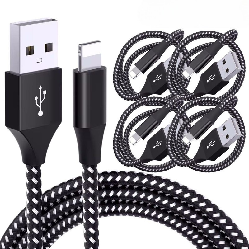 5X Heavy Duty Fast Charger Cable For iPhone 14 13 12 11 XR SE 8 7 Charging Cord