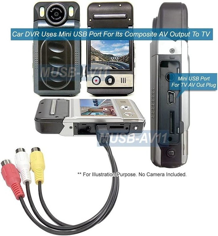 Mini USB to RCA Composite Video Audio Adapter Cable for Camera TV Stick gallery
