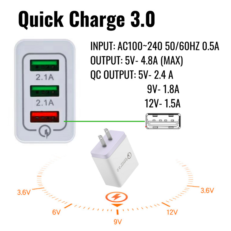 Magnetic 3 in 1 USB Fast Charger Cable Power Adapter For iPhone Watch iWatch 6 X gallery