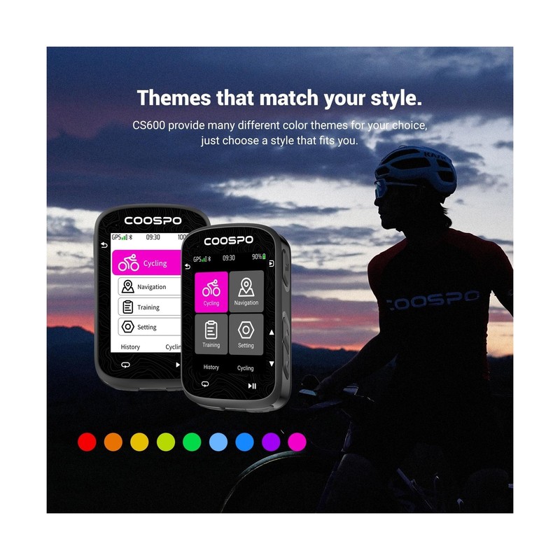 COOSPO Color Touchscreen GPS Bike Computer CS600, Wireless IPX7 Waterproof Cy... gallery