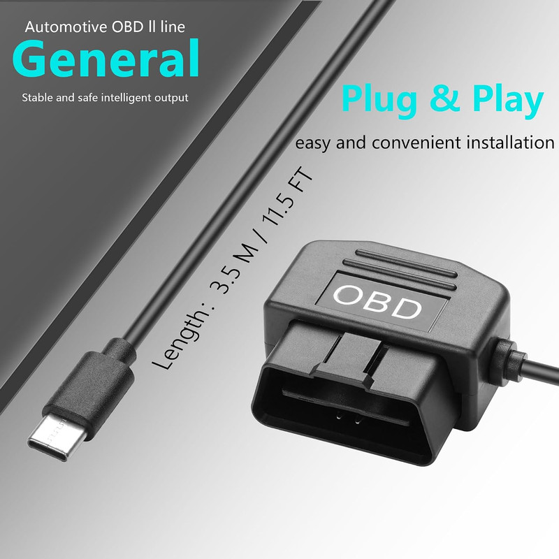 OBD Power Cable for Dash Camera OBD2 to Type C Adapter Hardwire Charger Cable 24 gallery