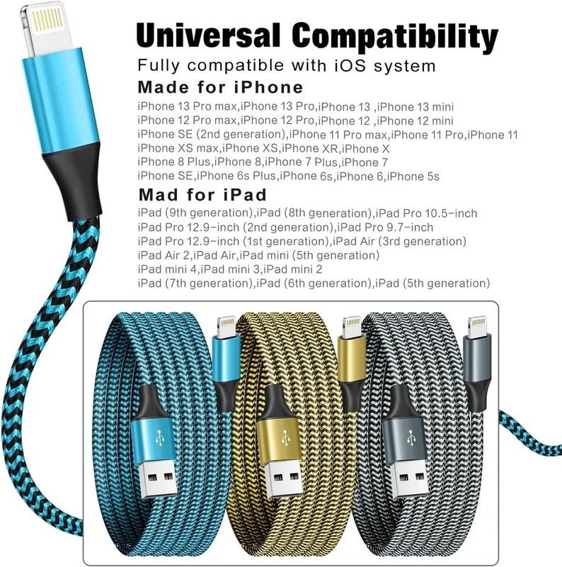for iPhone Charger 3 Pack 6FT USB Lightning Cable MFi Certified Fast Charging Ny gallery