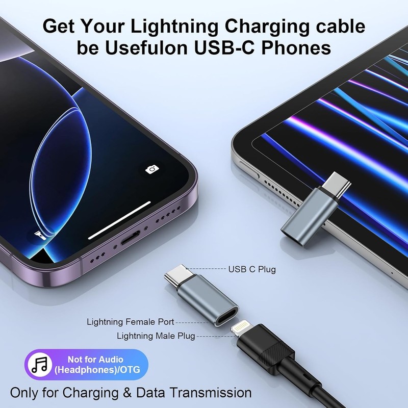 3 Pack Lightning to USB C Adapter [Apple MFi Certified] for iPhone 17 Air Pro Ma gallery