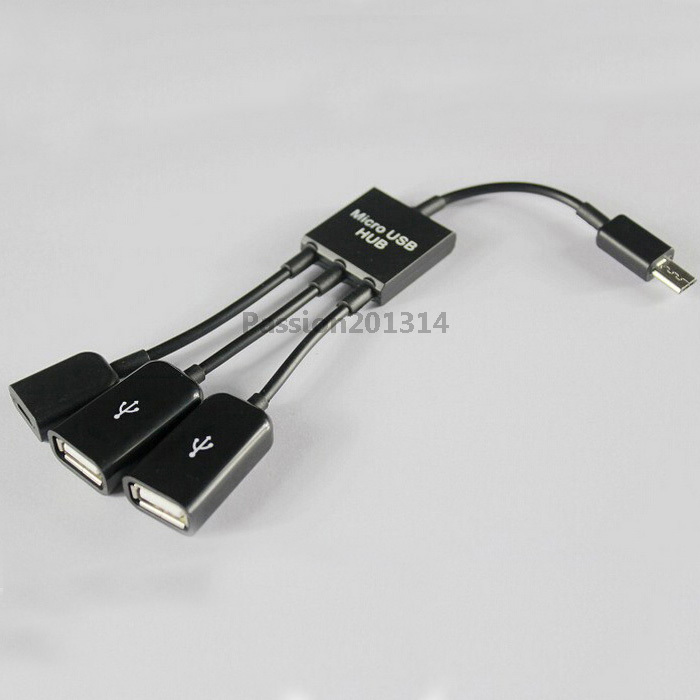 Micro USB Dual OTG Host Hub Cable Adapter For Google Nexus Samsung N5100 S3 S4