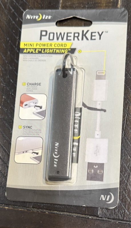 Nite Ize PowerKey USB-A to LIGHTN-ING Cable iPod iPhone iPad Mini Power Cord