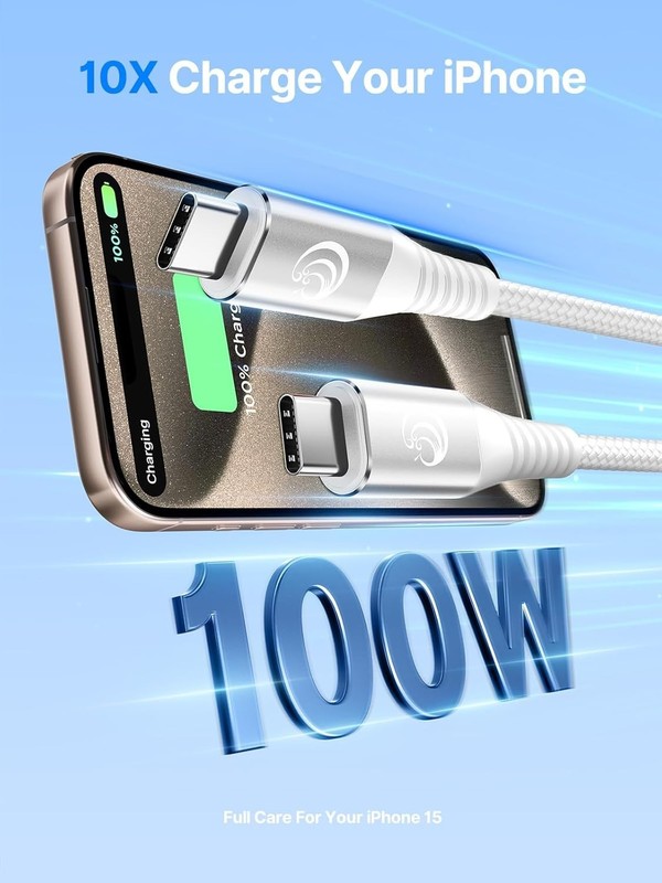 MFi Certified 10ft USB C to USB C Charging Cable [2-Pack] - Fast & Eco-Friendly gallery