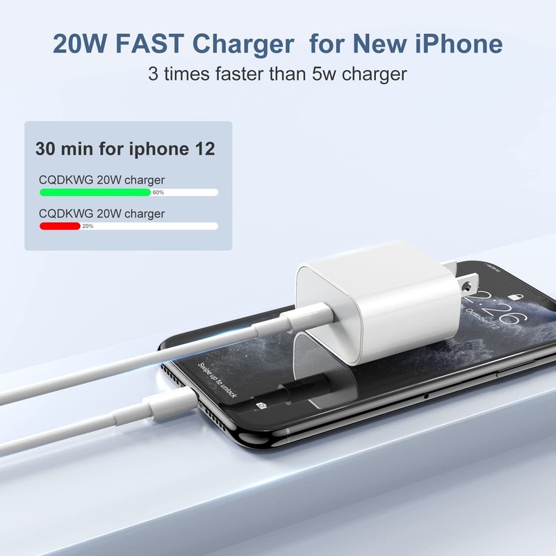 2X New Upgrade Fast Charger Block For iPhone 17 16 15 14 13 12 11 X Type C Cable gallery