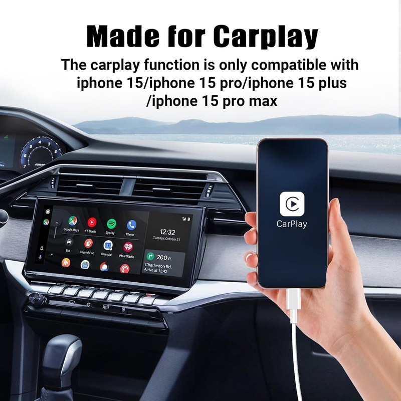 2Pack 3ft Car Carplay Cable for Apple iPhone 17 Pro Max/17 Air/16 3FT, White gallery