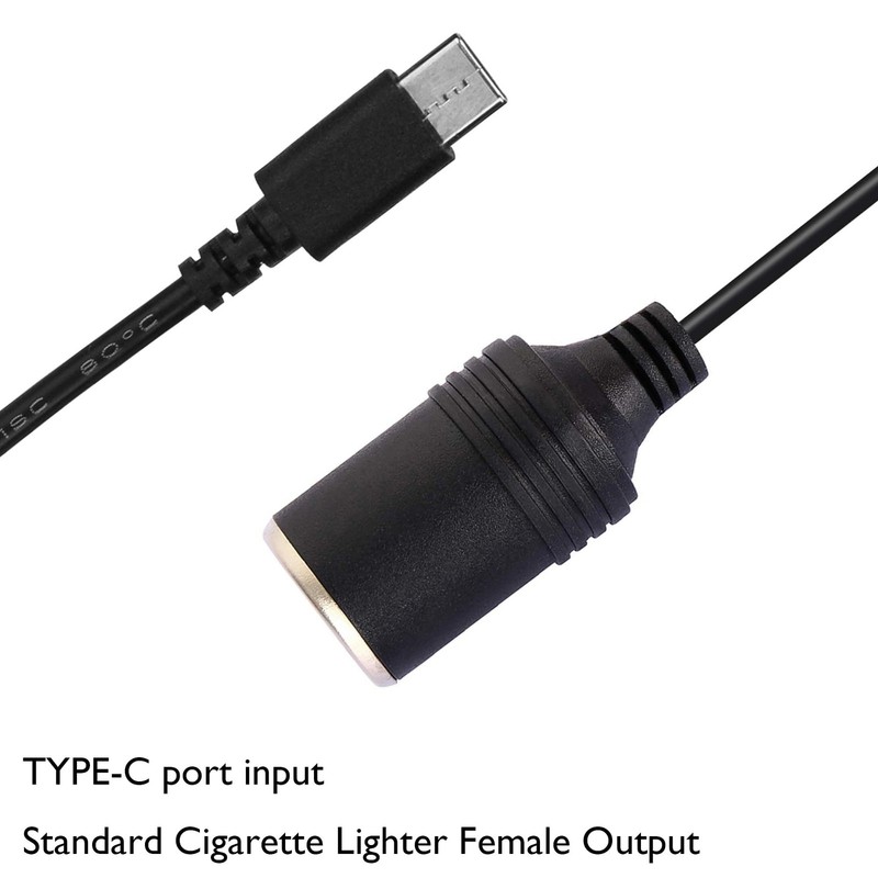12V USB TypeC Male Plug to Car Cigarettes Adapter Female Socket PD Power Cabl... gallery