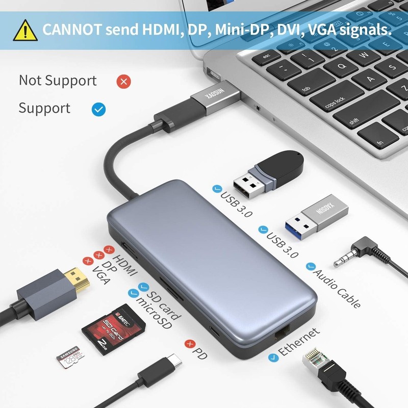 USB C Female to USB Male Adapter 10Gbps Data Sync Fast Charging 2Pk Adapter-Gray gallery