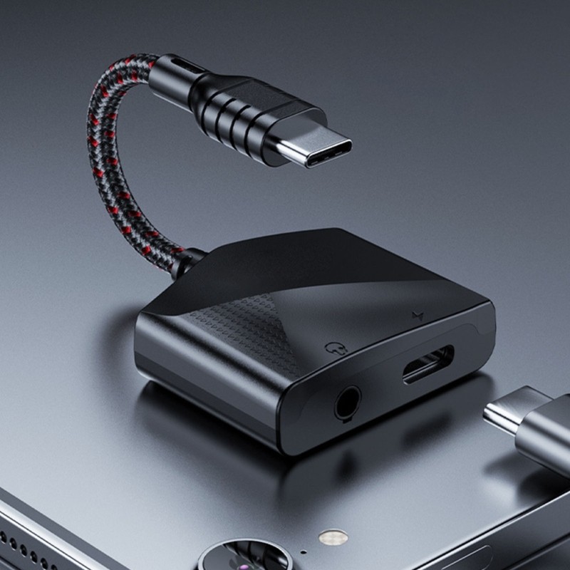 Multifunction USB C to 3.5mm Headphone & Charging Adapter ABS for Gaming & Music gallery