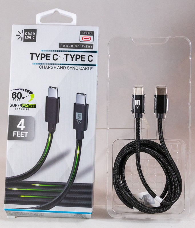 Case Logic Universal USB-C to USB-C Charge & Sync Cable 4 Feet Black New gallery
