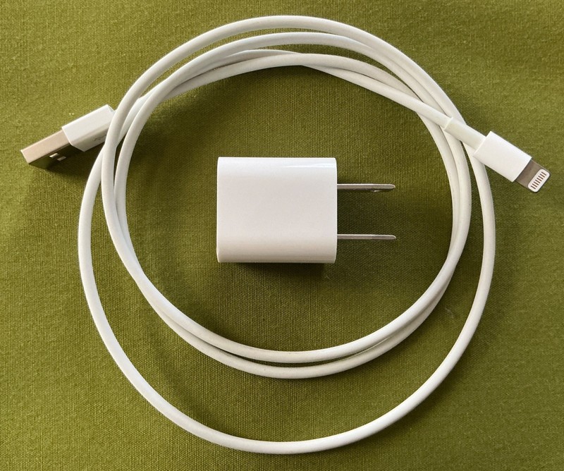 Apple Lightning to USB-A Cable + 5W Charger Bundle White EXC iPhone iPad OEM
