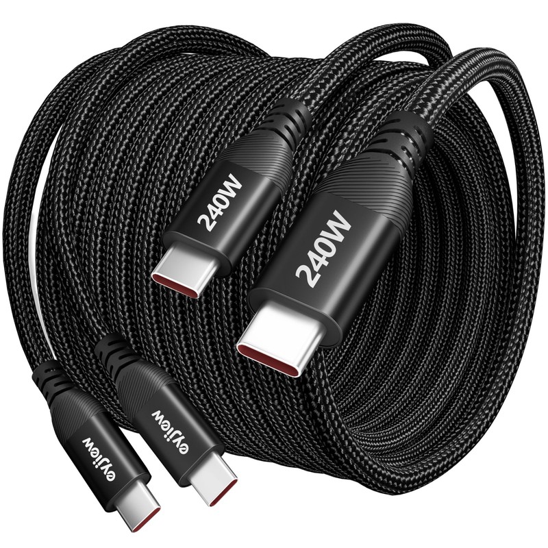 eyjiew 240W USB C to USB C Cable 10ft 2 Pack Long Type C Super Fast Charging