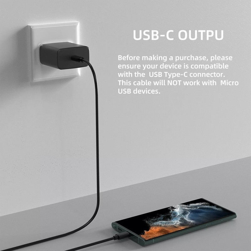 Super 45W Fast Wall Charger & 6FT USB-C Cable For Samsung Galaxy S22 S23 Note20 gallery