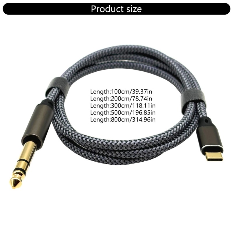 1m to 8.0m Type C to 6.5mm Auxiliary Converters Cable Wire Interferences Resist gallery