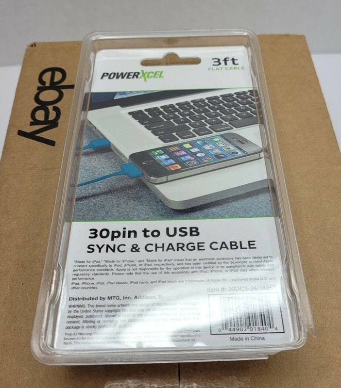PowerXcel 30pin to USB Sync & Charge Cable 3ft Flat Cable USB 2.0 Tangle Free gallery