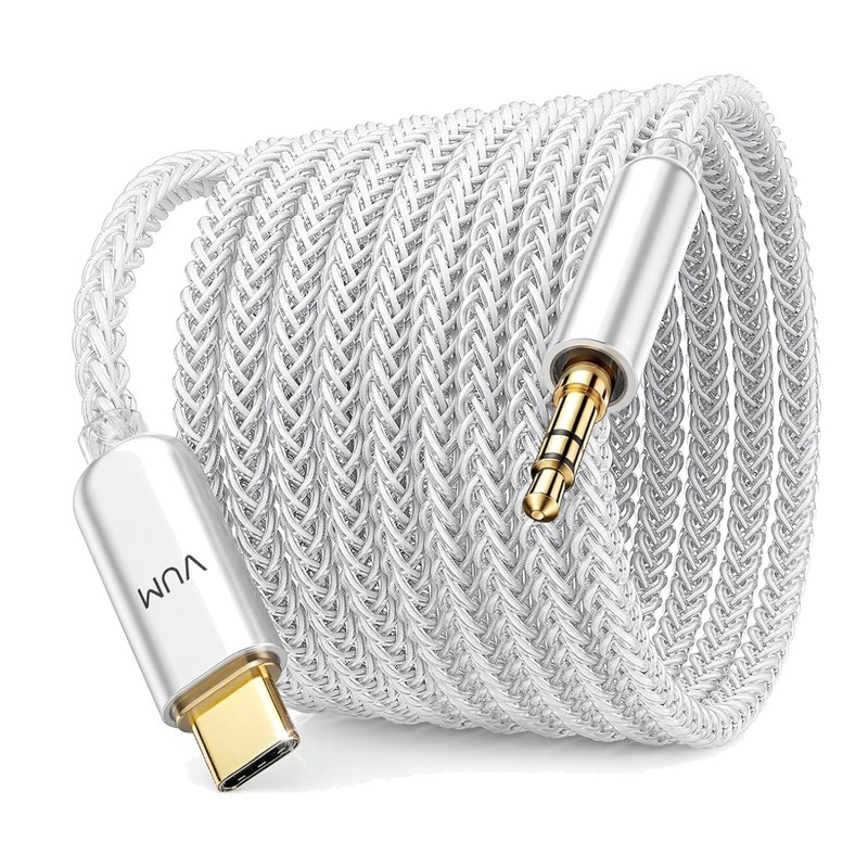 Hi-Res USB C to Aux Cord, 24K Gold Plated, 4ft