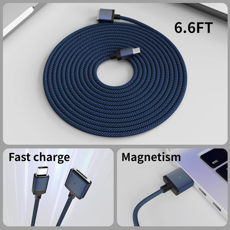USB-C to Magnetic 3 Cable Compatible with Magsafe Charging Cable for M4 14” 16” gallery