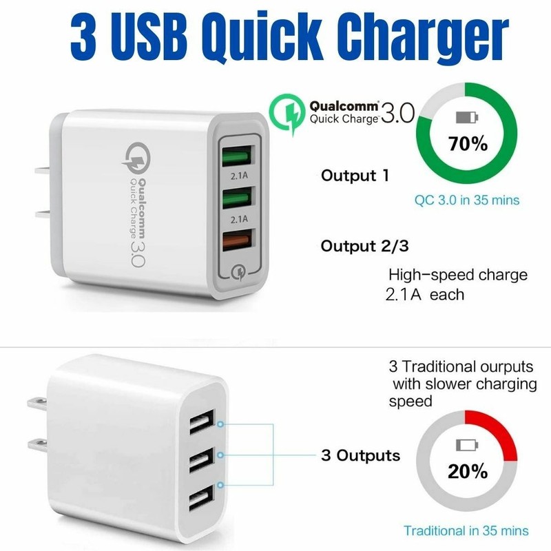 USB Fast Charger Cube Wall Adapter Charging Cable For iPhone 14 13 12 11 8 7 6 X gallery