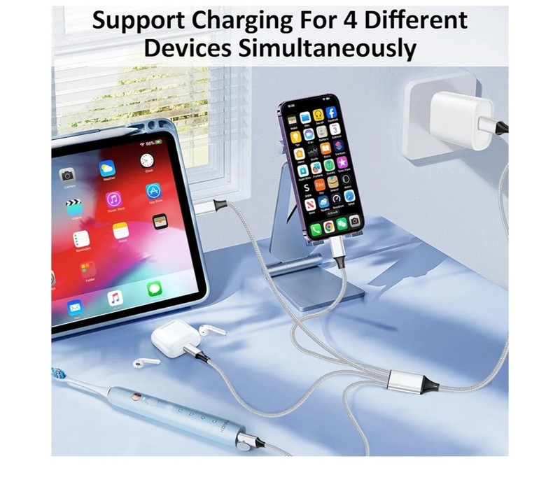 USB C Splitter Multi Charging Cable, 4 Type C Connectors gallery