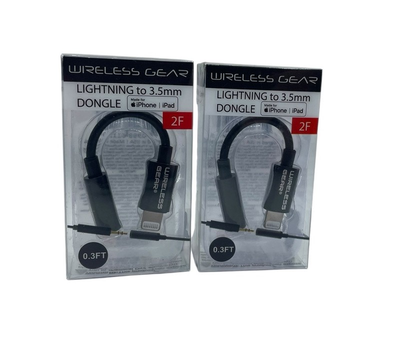 Wireless Gear 3.5mm 2F iPhone iPad Headphone Adapter #TB1119 QTY 2