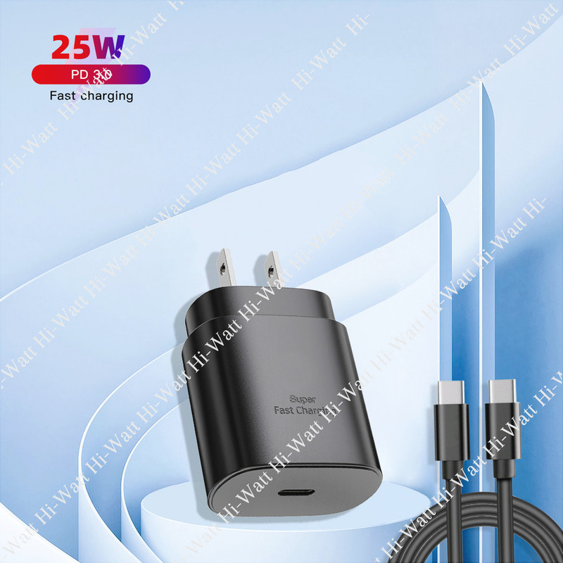 25w Type USB-C Super Fast Wall Charger PD Cable For Samsung Galaxy S20 S21 LOT gallery