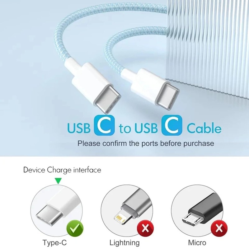 IPhone 16 15 Pro Max USB-C to USB-C Cable Fast Charger lot Type C Charging Cord gallery