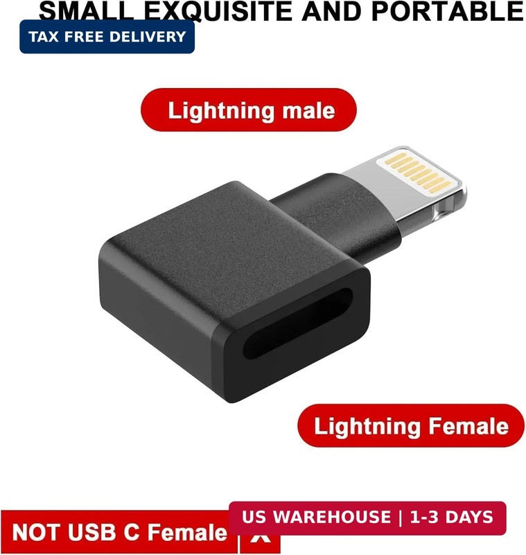 [Apple MFi Certified] Lightning Extender Adapter for iPhone Charger,2 Pack 90 De gallery