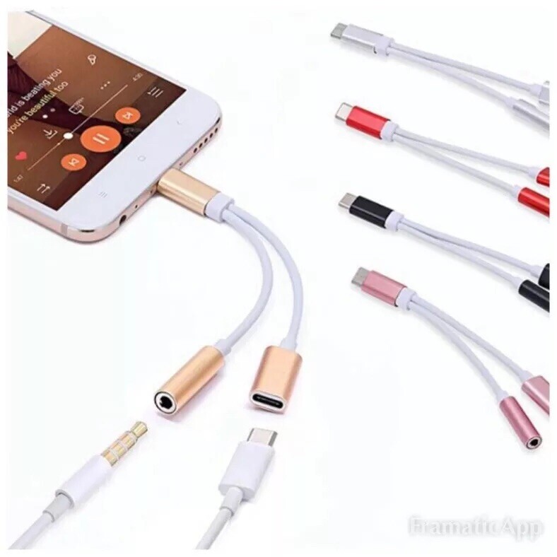 2 in 1 Adapter and Charger for Huawei P30 Xiaomi Mi 8 6 5X Samsung S10 Plus