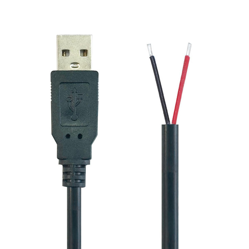 2Pcs 3.2Ft 18AWG USB 2.0 Male 2Pin Pigtail Cable, 6A 5V USB Type a 2 Core Bare gallery