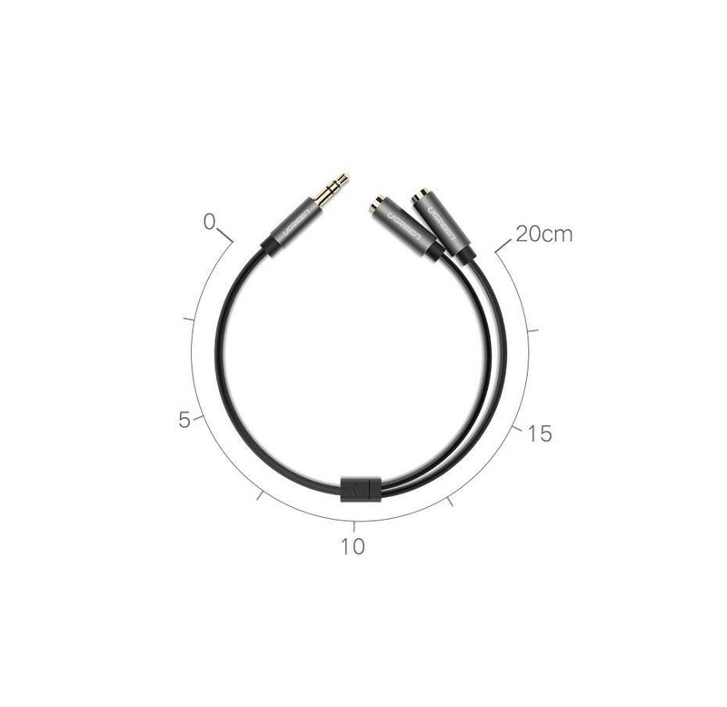 3.5mm Headset Adapter Y-Splitter Jack Cable 20cm grey; UGREEN/10532 gallery
