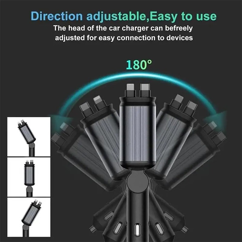 120W Car Charger Star Night Light Fast Charging Cigarette Lighter USB Adapter AU gallery
