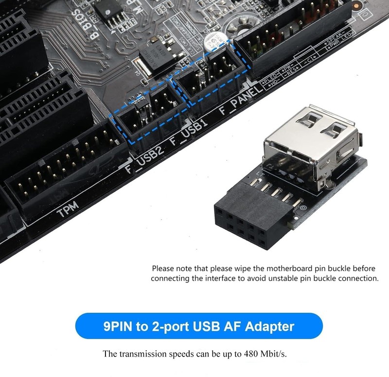 USB 2.0 9Pin/10Pin Front Panel Header 9pin to Type A Adapter gallery