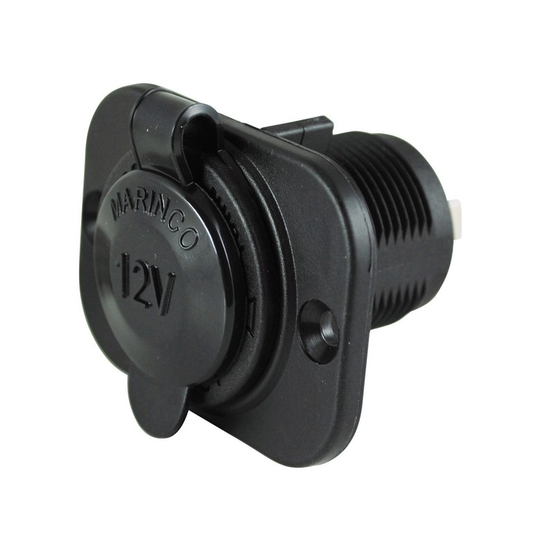 12VRC.PG 12V Receptacle, Black, With Gasket