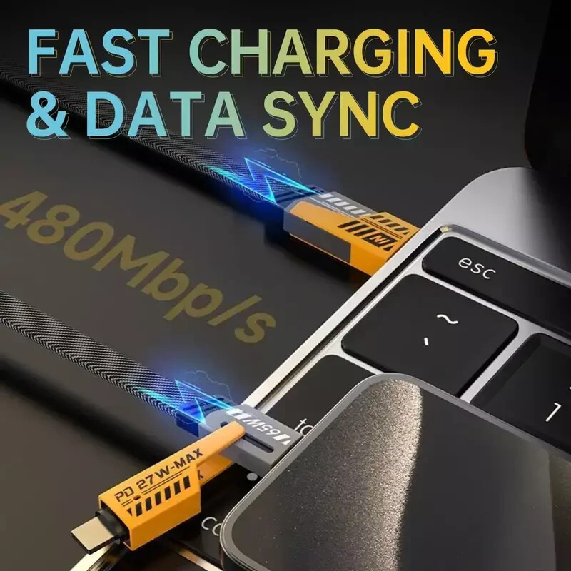 USA 4in1 USB Type-C Cable 4ft Data Super-Fast Charging Cable For iPhone Samsung gallery