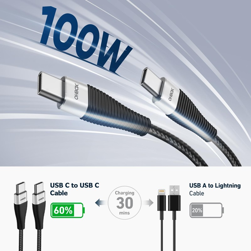 2 Pack 10ft USB C to C Fast Charger Cable Braided Type C Charging Cord Wire gallery