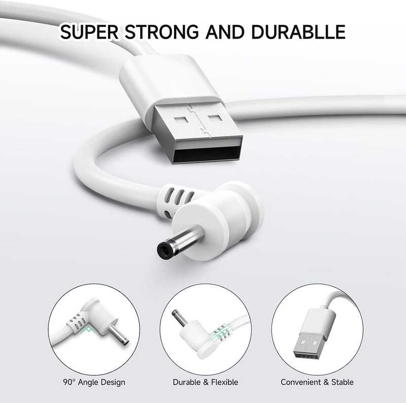 5M/16Ft Charge Cable with DC Power Adapter Compatible with Ring Stick up Cam Bat gallery