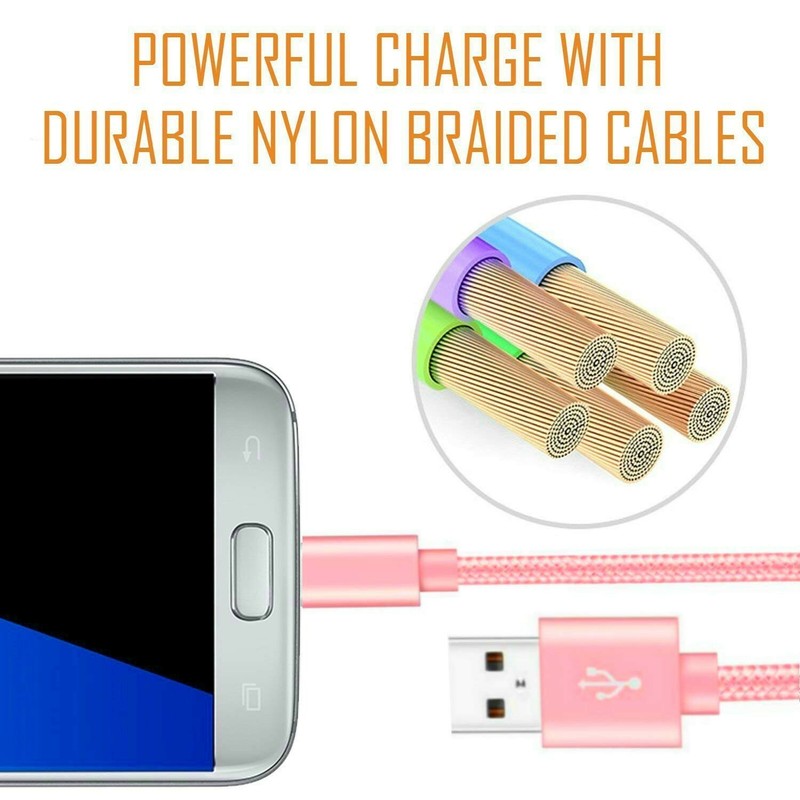 Micro USB Short Cords, 3 Pack 8in / 21cm Nylon Braided Micro USB Fast Charger... gallery