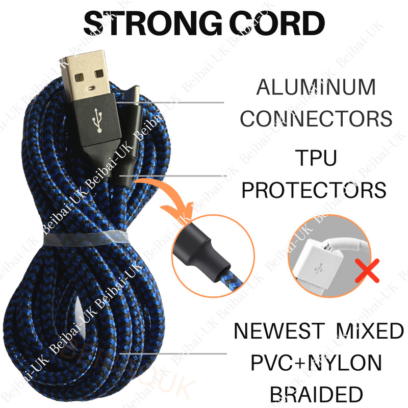 6/10Ft For iPhone X 8 Charger Fast Charging Data Cord Heavy Duty USB Cable 3Pack gallery