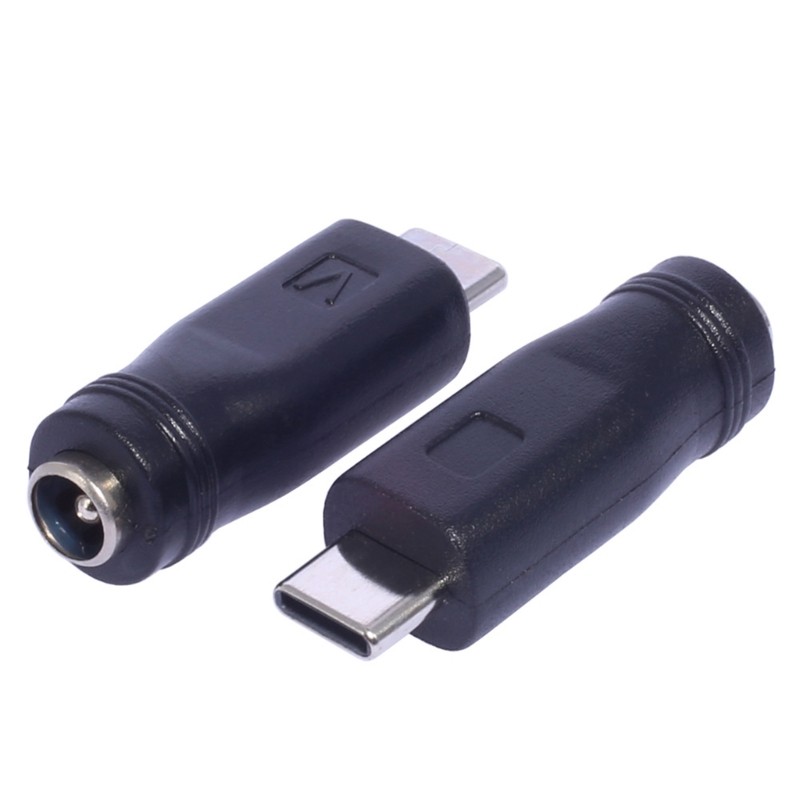 Versatile Female to Male Adapter Multifunctional DC5521 to Type-C Mini/Micro USB