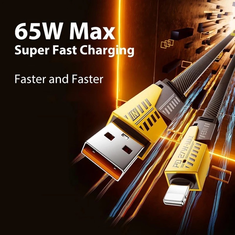 4Ft 65W 4 in 1 Multi Charging Cable Flat Braided USB C Charge Cord Data Transfer gallery