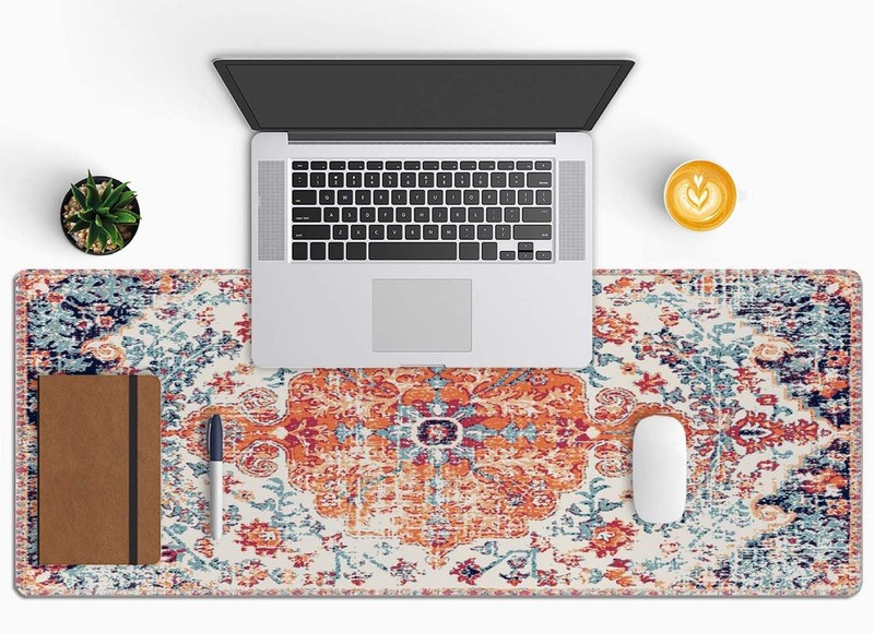 Large Gaming Mouse Pad with Stitched Edges, Carpet Pattern Boho Style Ethnic ... gallery
