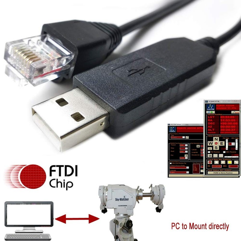RJ45 Control Cable for Skywatcher and Orion Mount, for Heq5 pro, Azeq5, Azeq6... gallery