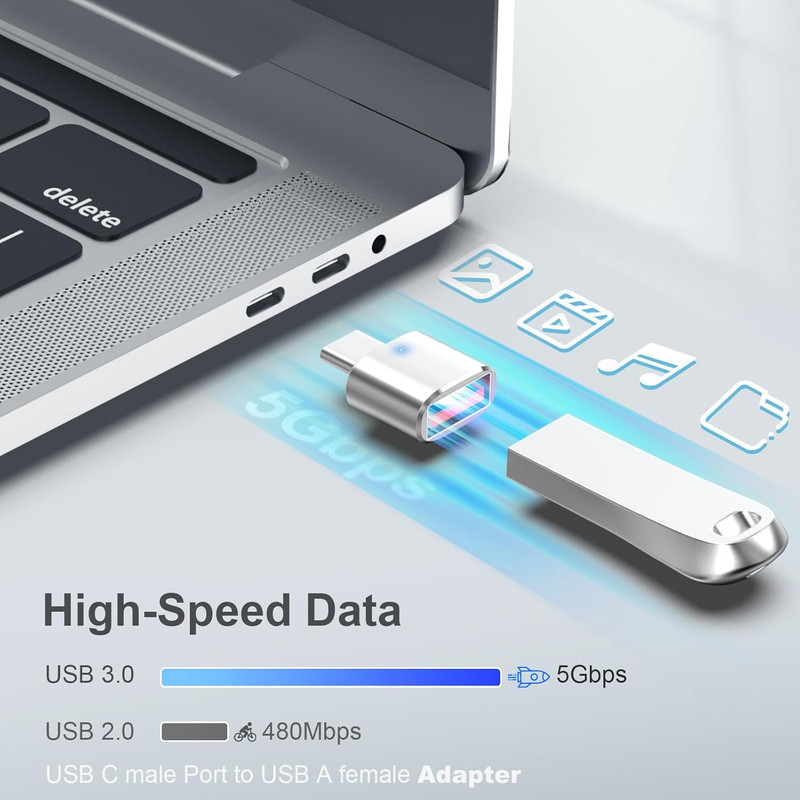 3Pack Upgraded USB C to USB Adapter, High-speed data Transfer, USB C Male to USB gallery
