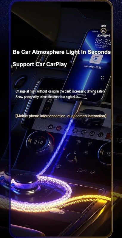 Illuminated USB C to USB C Cable, Zinc Alloy Braided Type-C PD Cable gallery