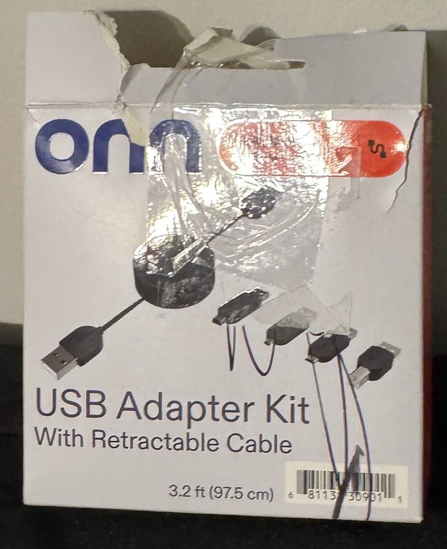 Onn USB Adapter Kit With Retractable Cable