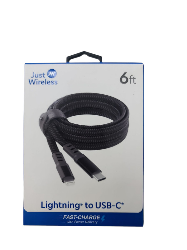 Mix of 5 Just Wireless 6 Ft. Braided USB C to iPhone Cable Fast Charger gallery